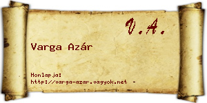 Varga Azár névjegykártya